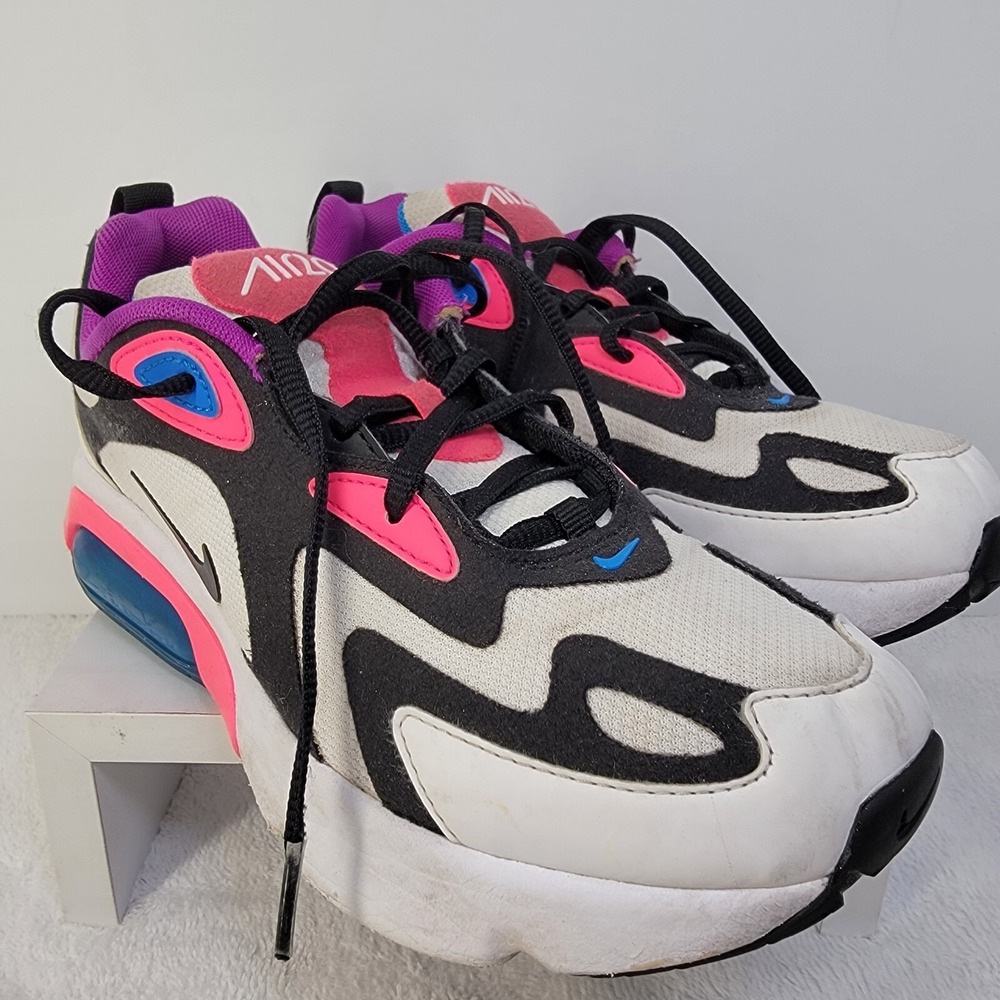 Nike Air Max 200 White Hyper Pink Black AT5630-100 - Youth SIZE 4Y - Picture 4 of 17